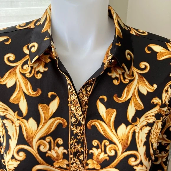 Black and gold tunic blouse - Picture 2 of 7